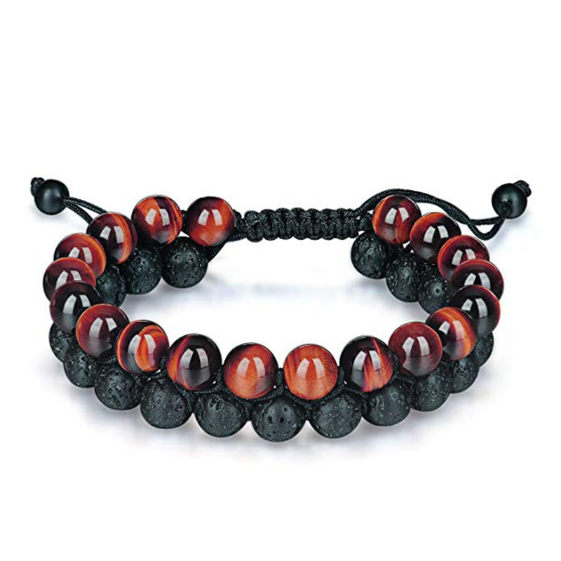 Tiger Eye Matte Black Agate Beads Bracelet