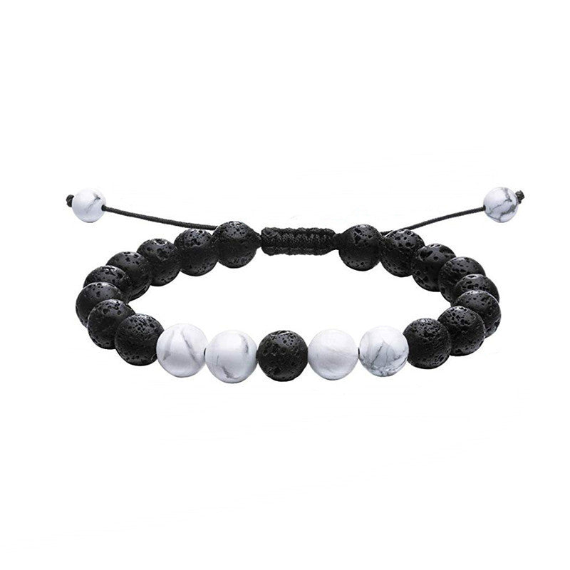 Tiger Eye Matte Black Agate Beads Bracelet