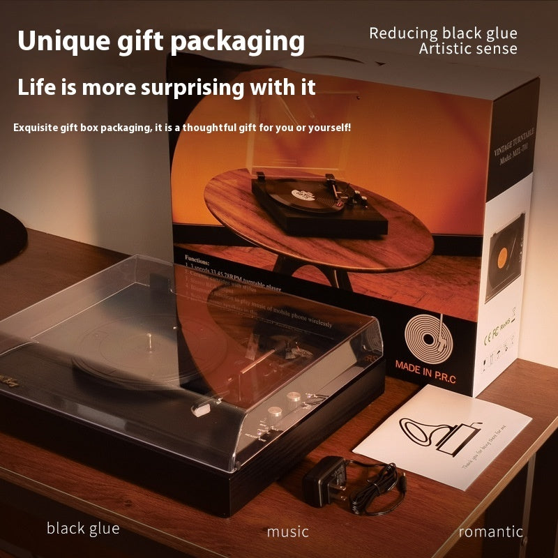 Vinyl Record Player Retro Bluetooth Audio Integrated Old-fashioned Phonograph Disc Piezoelectric
