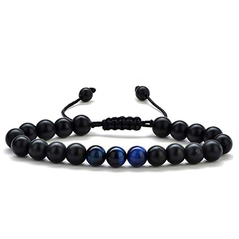 Tiger Eye Matte Black Agate Beads Bracelet