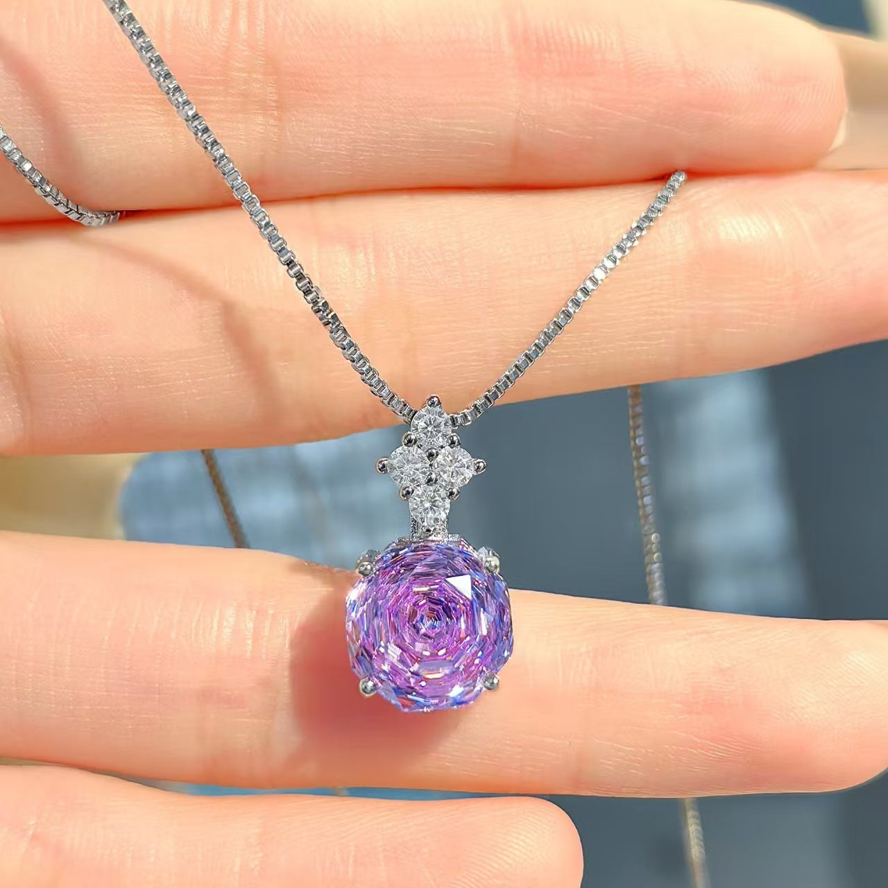 Eternal Blossom Moissanite Diamond Necklace set