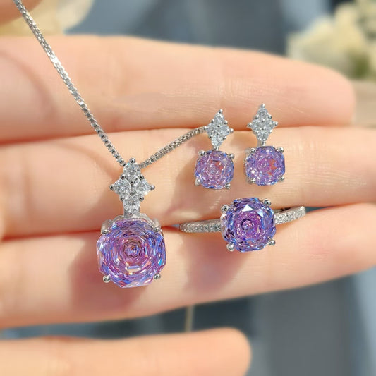 Eternal Blossom Moissanite Diamond Necklace set