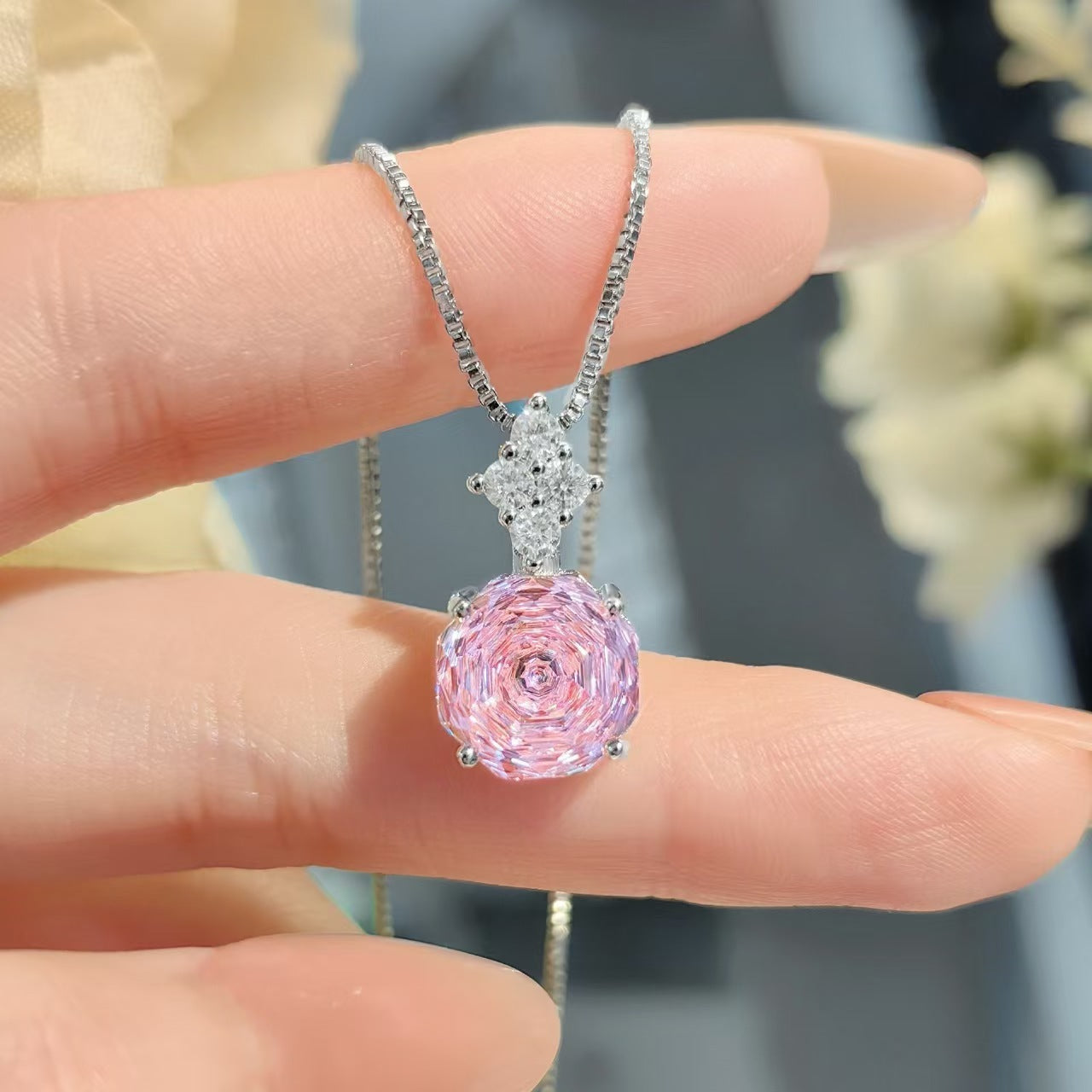 Eternal Blossom Moissanite Diamond Necklace set