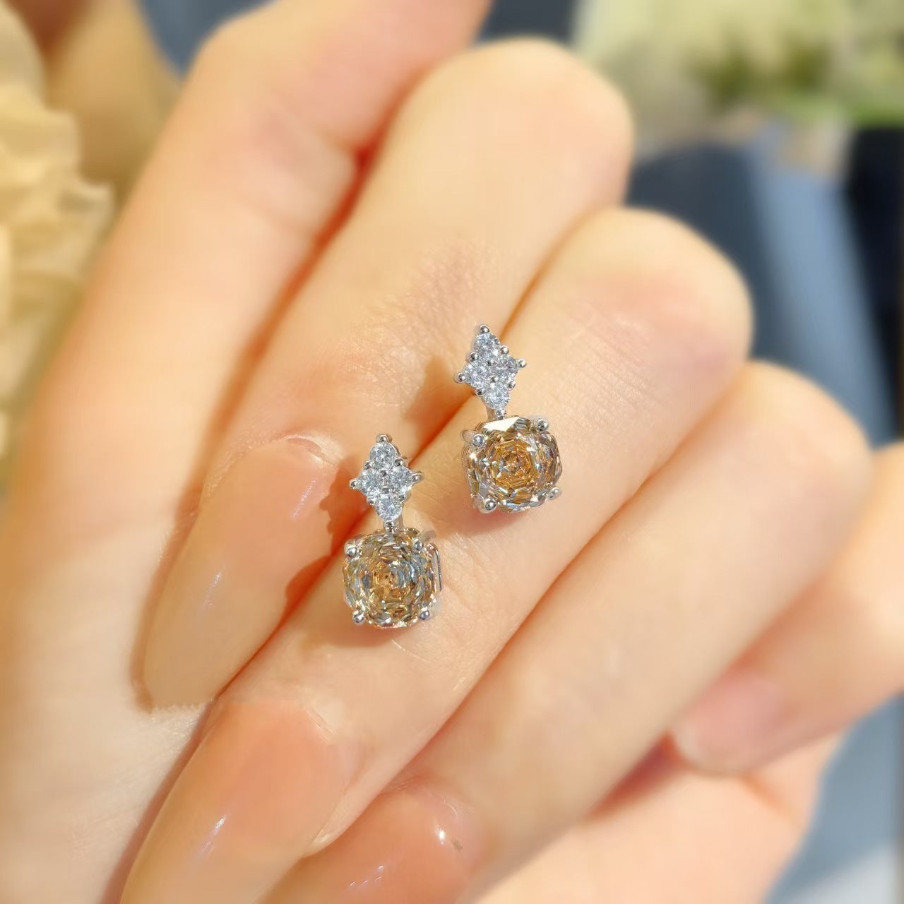 Eternal Blossom Moissanite Diamond Necklace set