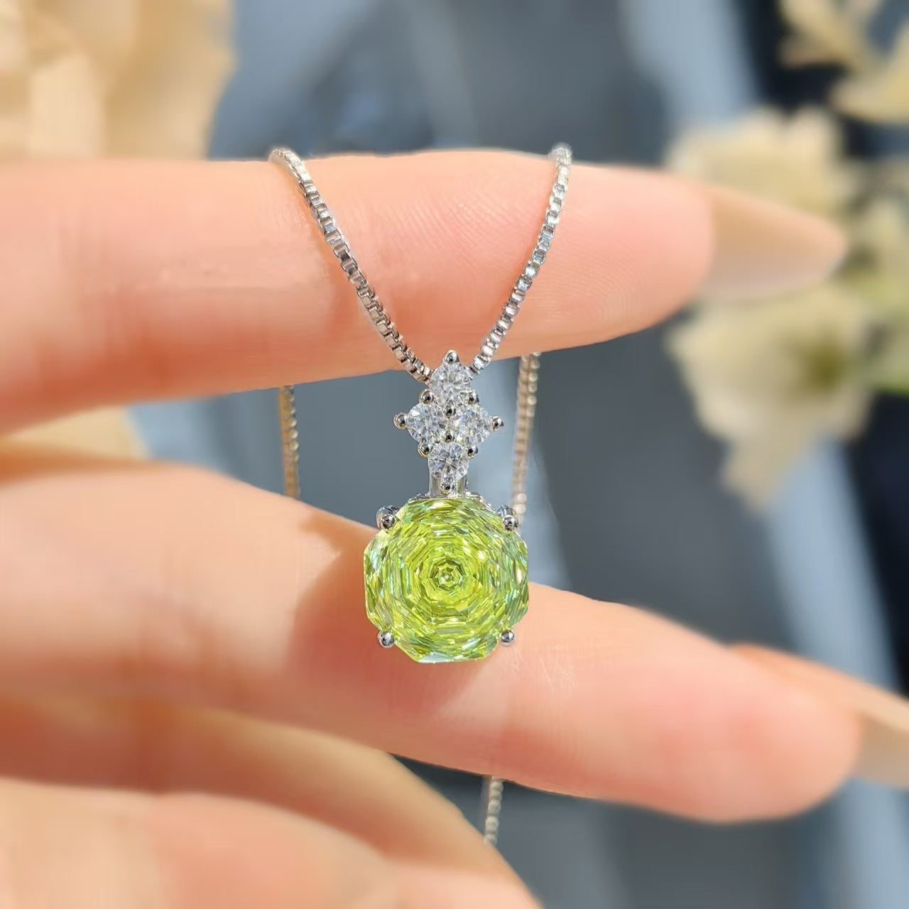 Eternal Blossom Moissanite Diamond Necklace set