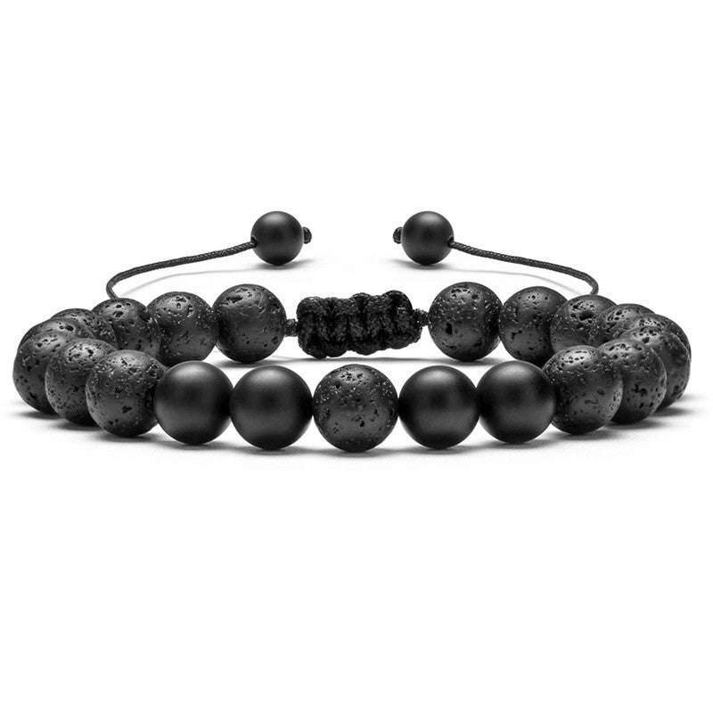 Tiger Eye Matte Black Agate Beads Bracelet