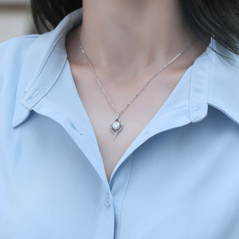 Amour Moissanite Diamond Pendant Necklace