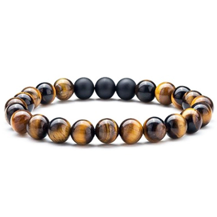 Tiger Eye Matte Black Agate Beads Bracelet