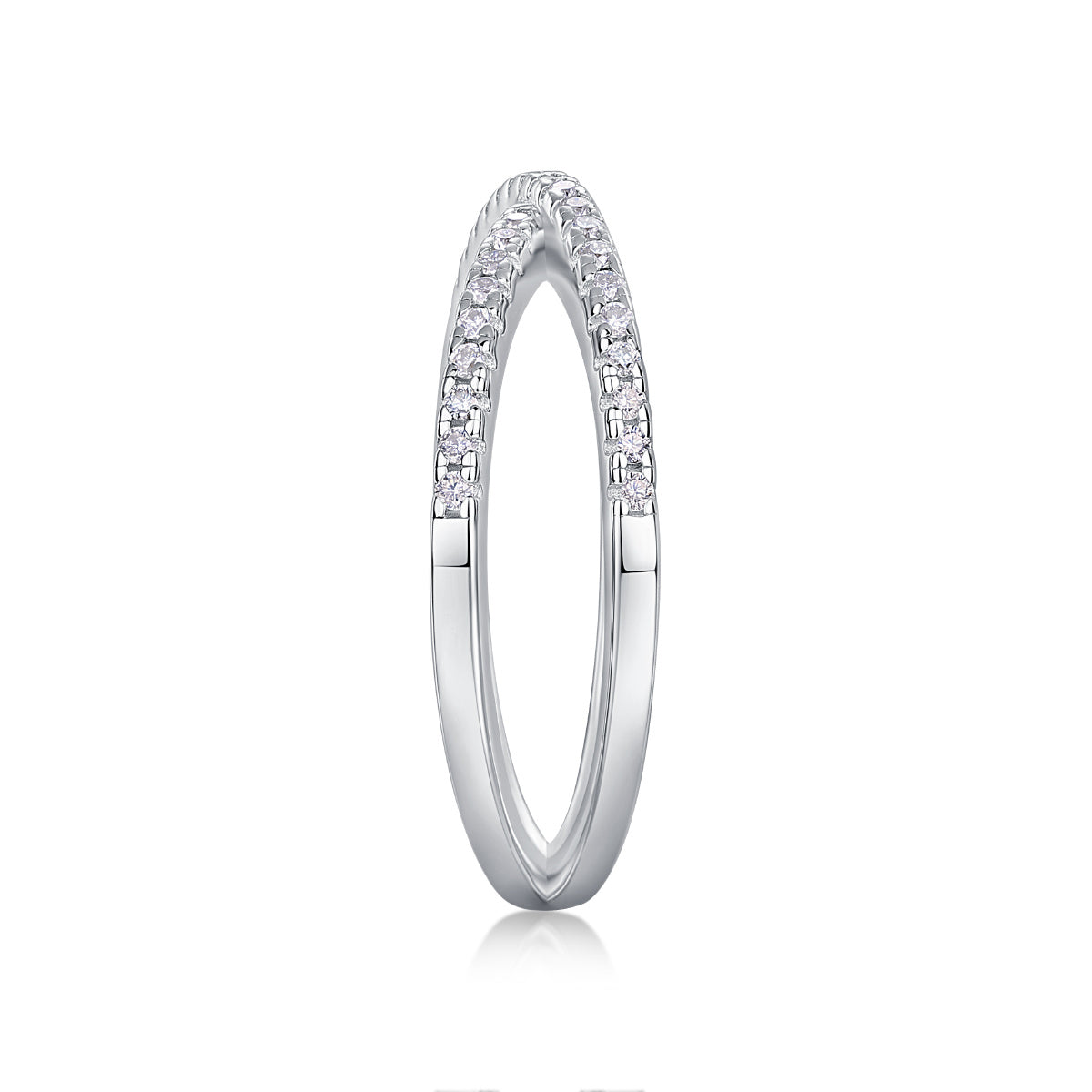 Tessera Double Band Moissanite Silver Ring