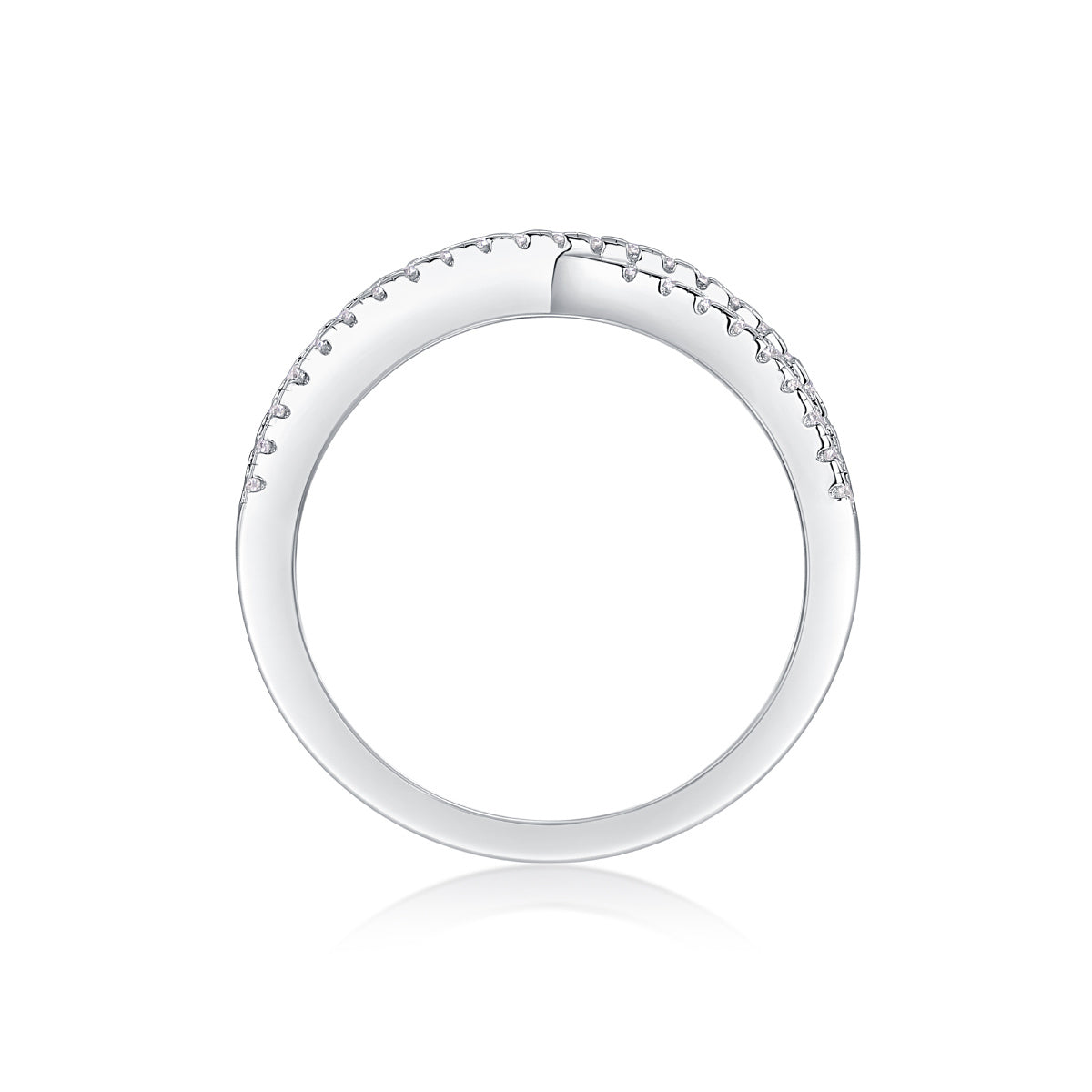 Tessera Double Band Moissanite Silver Ring