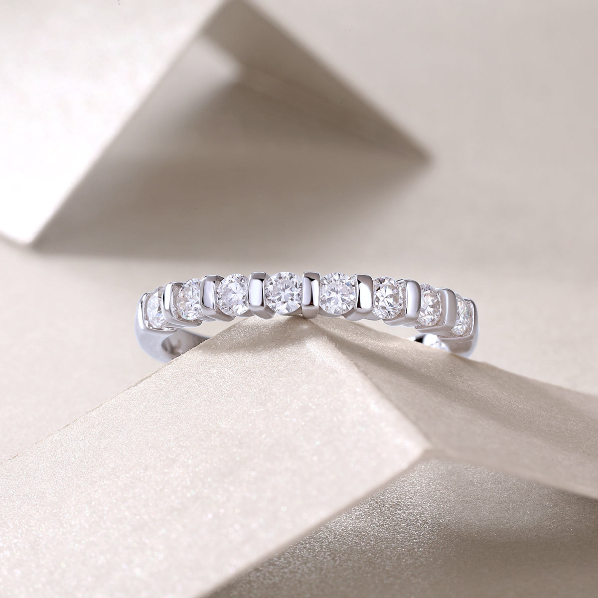 Aurelia Moissanite Diamond Silver Ring